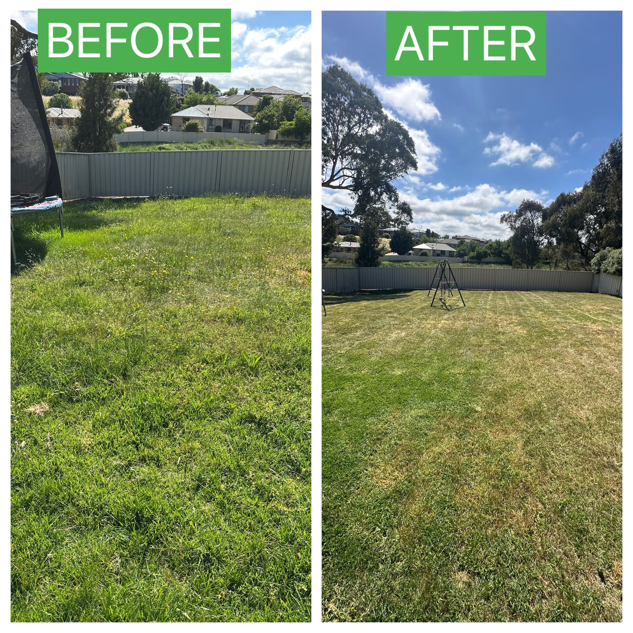 Before and after: Large Block Mow